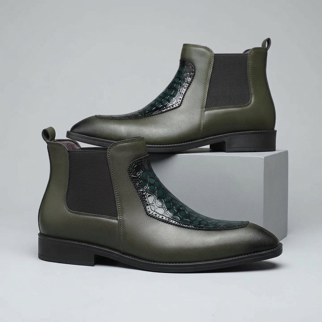 Cole Croc-Panel Chelsea Boot