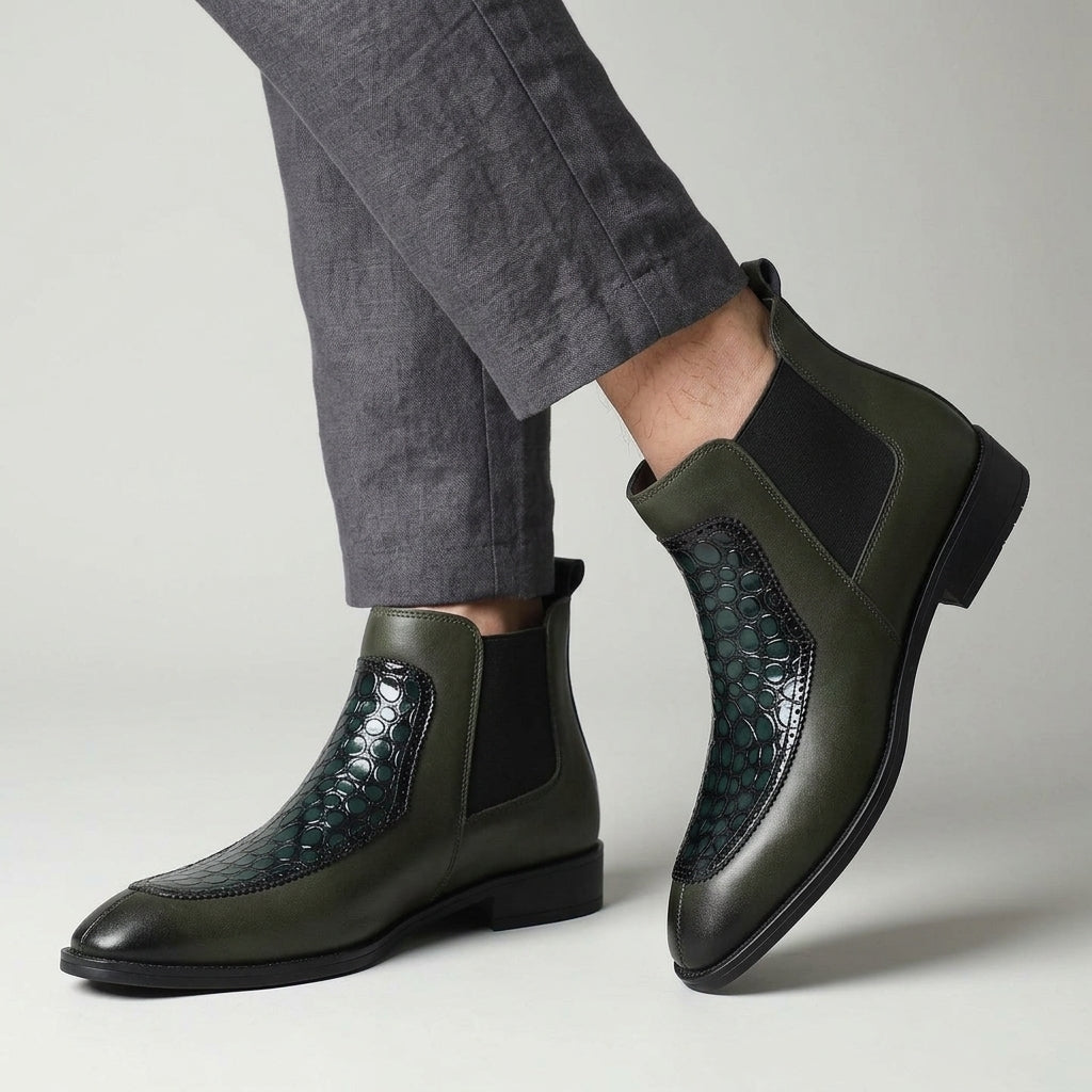 Cole Croc-Panel Chelsea Boot