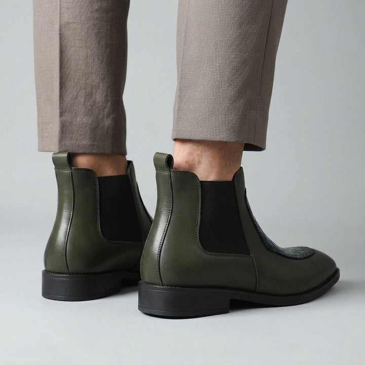 Cole Croc-Panel Chelsea Boot