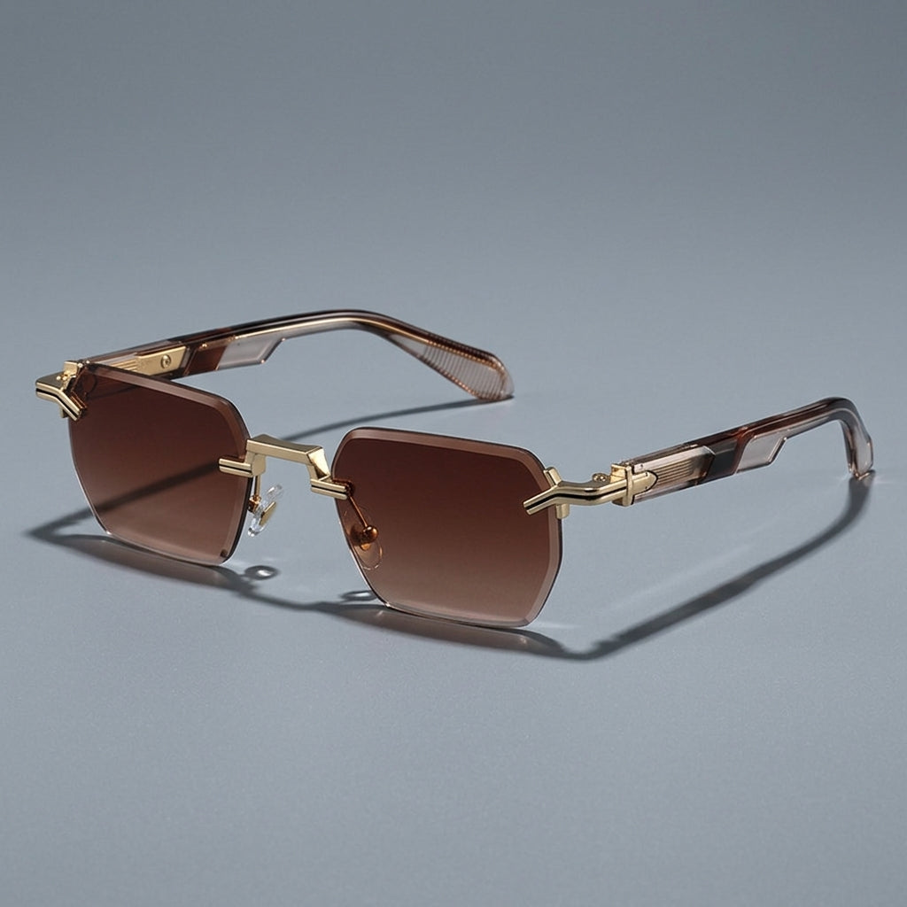 Monaco Rimless Square Sunglasses
