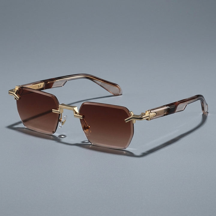 Monaco Rimless Square Sunglasses