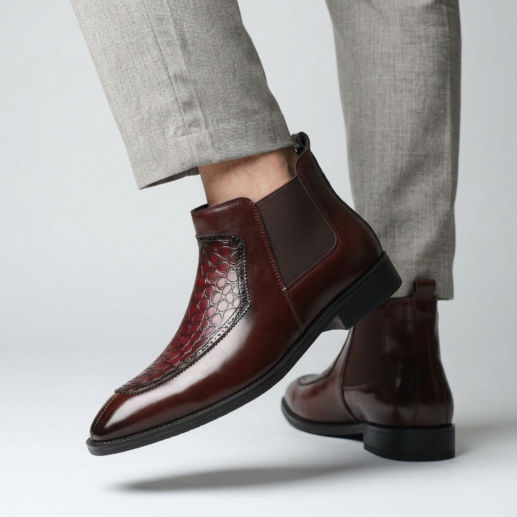 Cole Croc-Panel Chelsea Boot