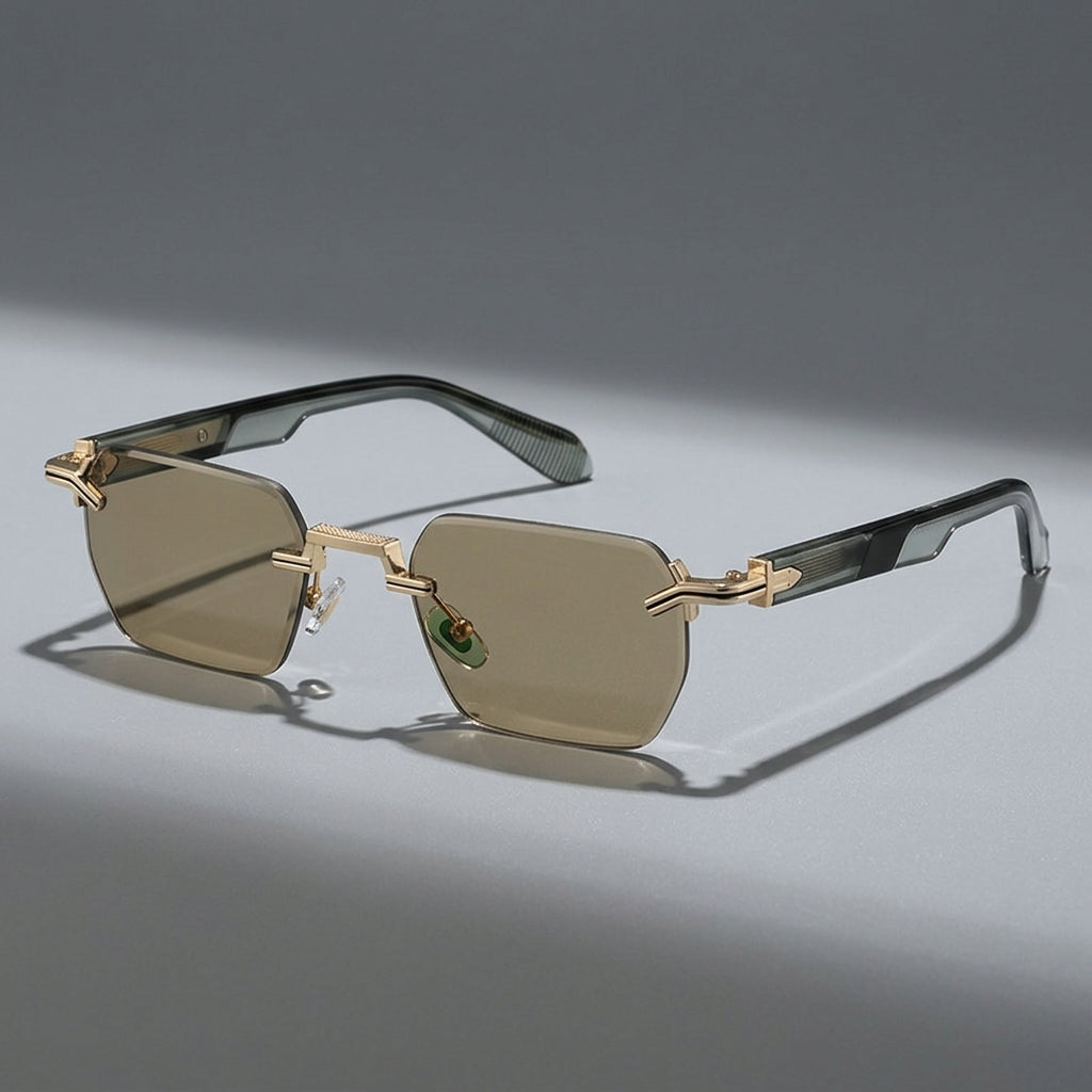 Monaco Rimless Square Sunglasses
