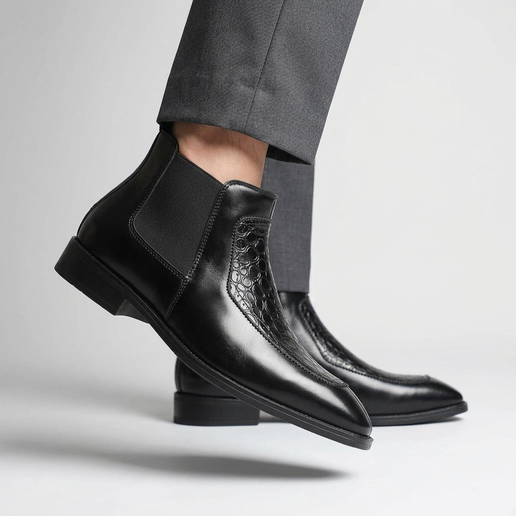 Cole Croc-Panel Chelsea Boot