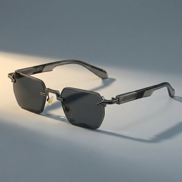 Monaco Rimless Square Sunglasses