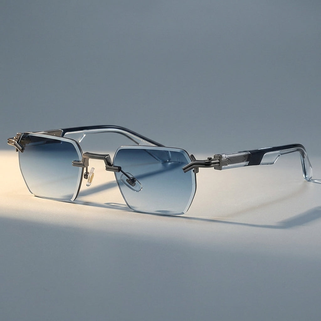 Monaco Rimless Square Sunglasses