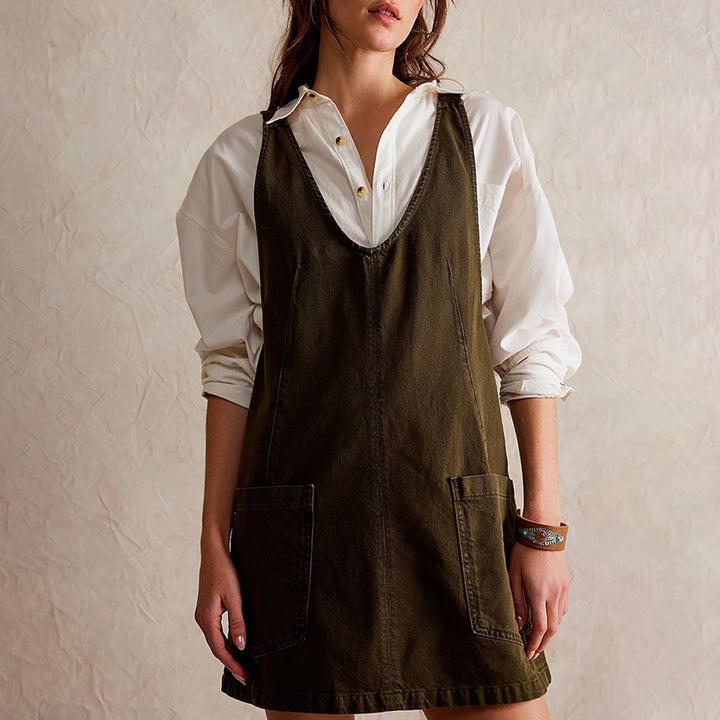Amara Denim Overall Dress