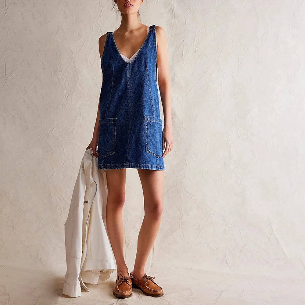 Amara Denim Overall Dress