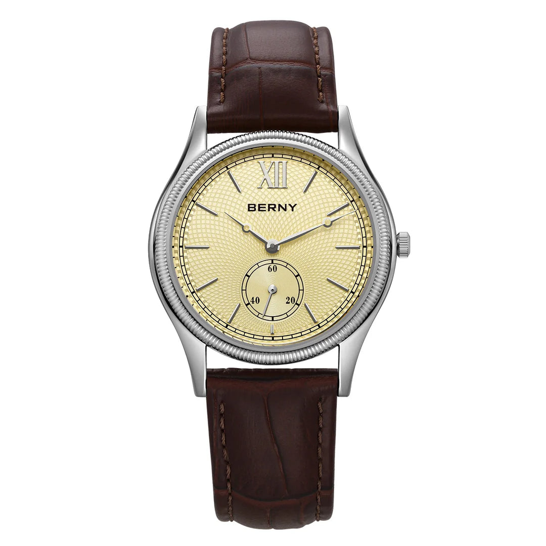 Berny Classic Leather Strap Watch, 38mm