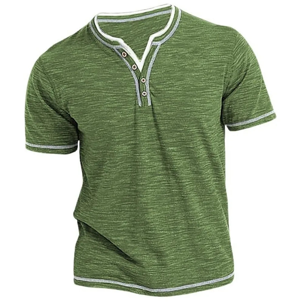Vintage Wash Short Sleeve Henley