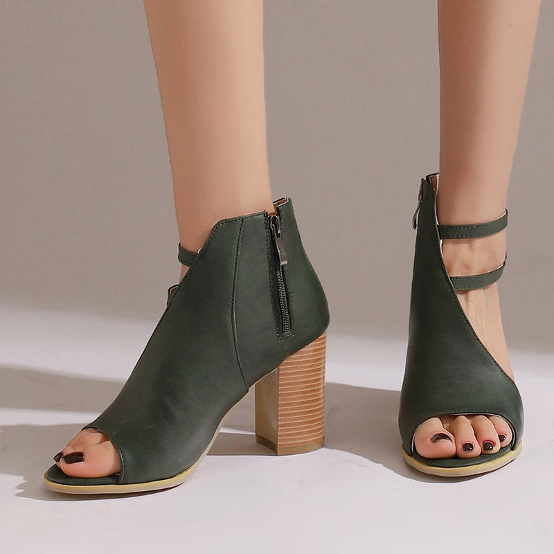 Selene Heeled Leather Sandals