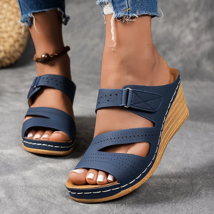 Sandra Leather Wedge Sandal