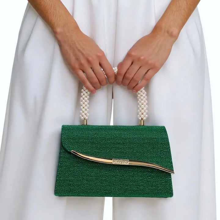 Ava Sequin Pearl Clutch