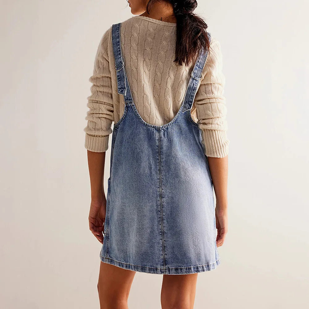 Amara Denim Overall Dress