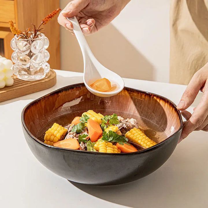 Mykonos Ceramic Serving Bowl