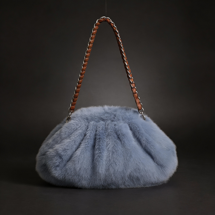 Melania Faux Mink Shoulder Bag
