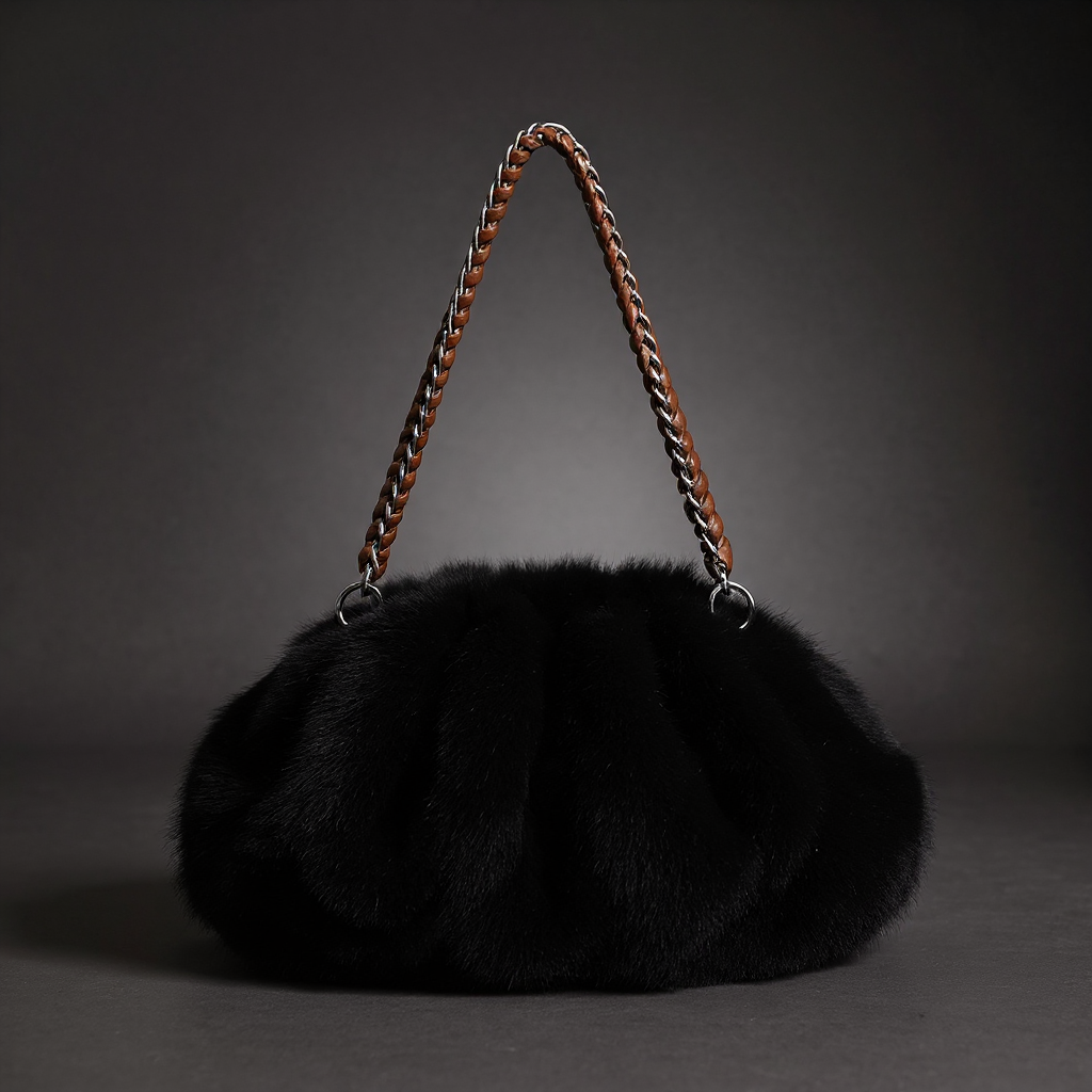Melania Faux Mink Shoulder Bag