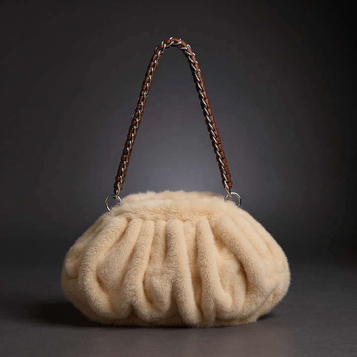 Melania Faux Mink Shoulder Bag