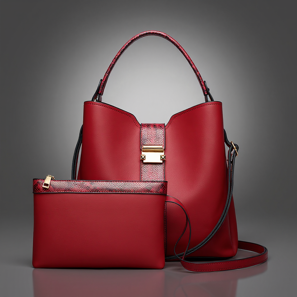Selene Snake-Embossed Shoulder Bag