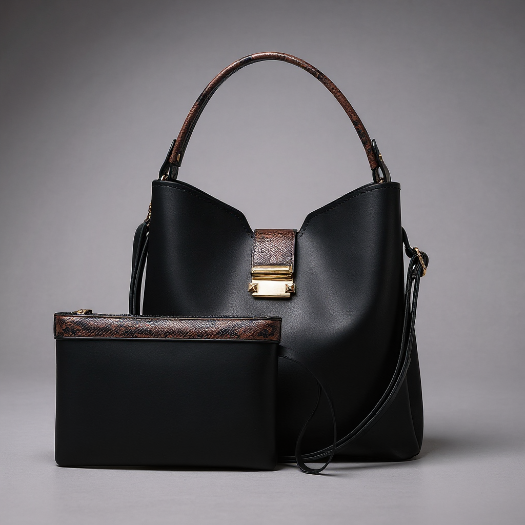 Selene Snake-Embossed Shoulder Bag