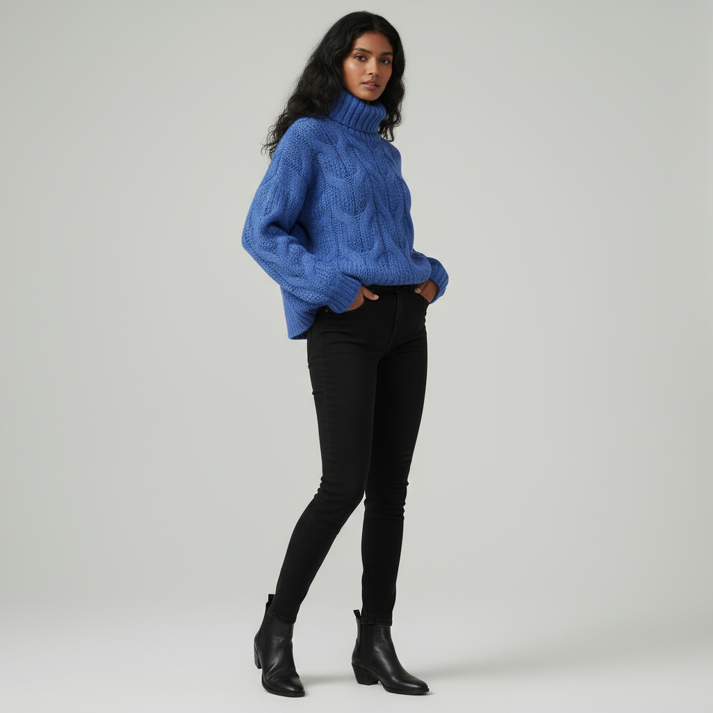 Stella Cable Knit Turtleneck