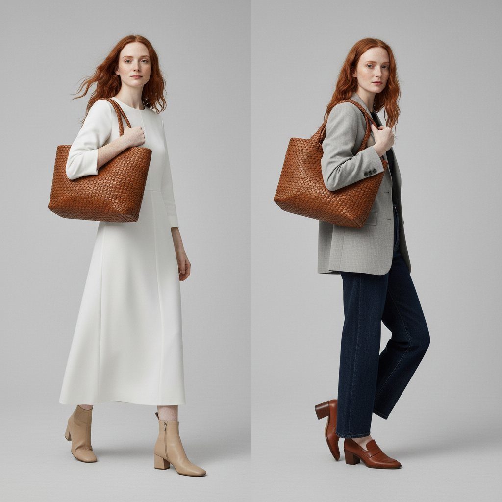 Lana Handwoven Leather Tote
