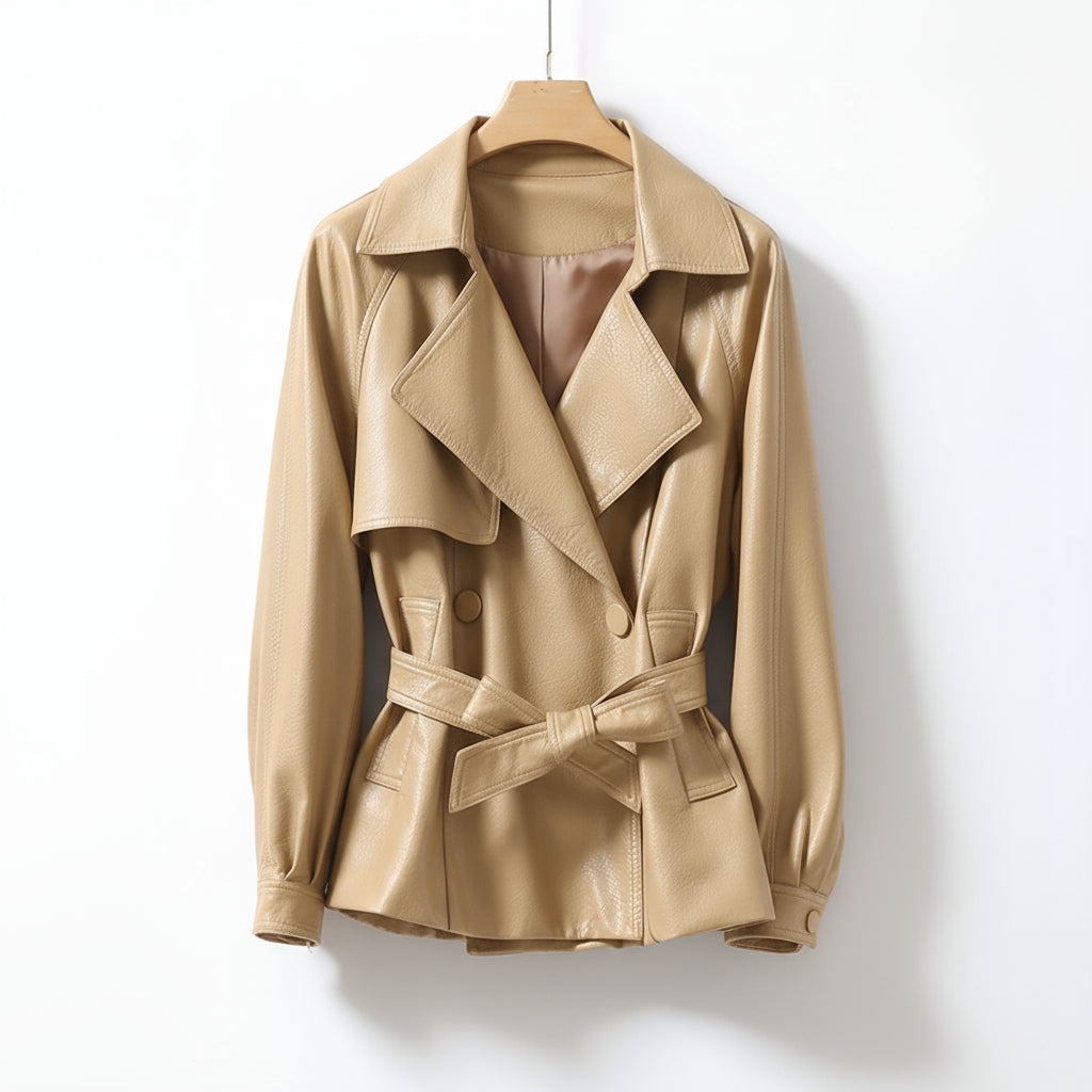Delaney Leather Trench Coat